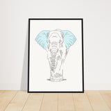 Sublime Serenity - Elephant in Pastel - 45x60 cm 18x24″ Black frame - Wooden Framed Posters