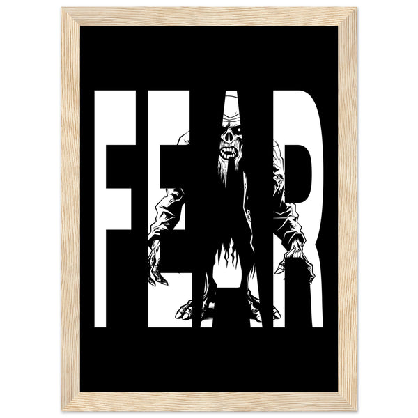 Embrace Fear - Bold Horror Art - A4 21x29.7 cm 8x12″ Wood frame - Wooden Framed Posters