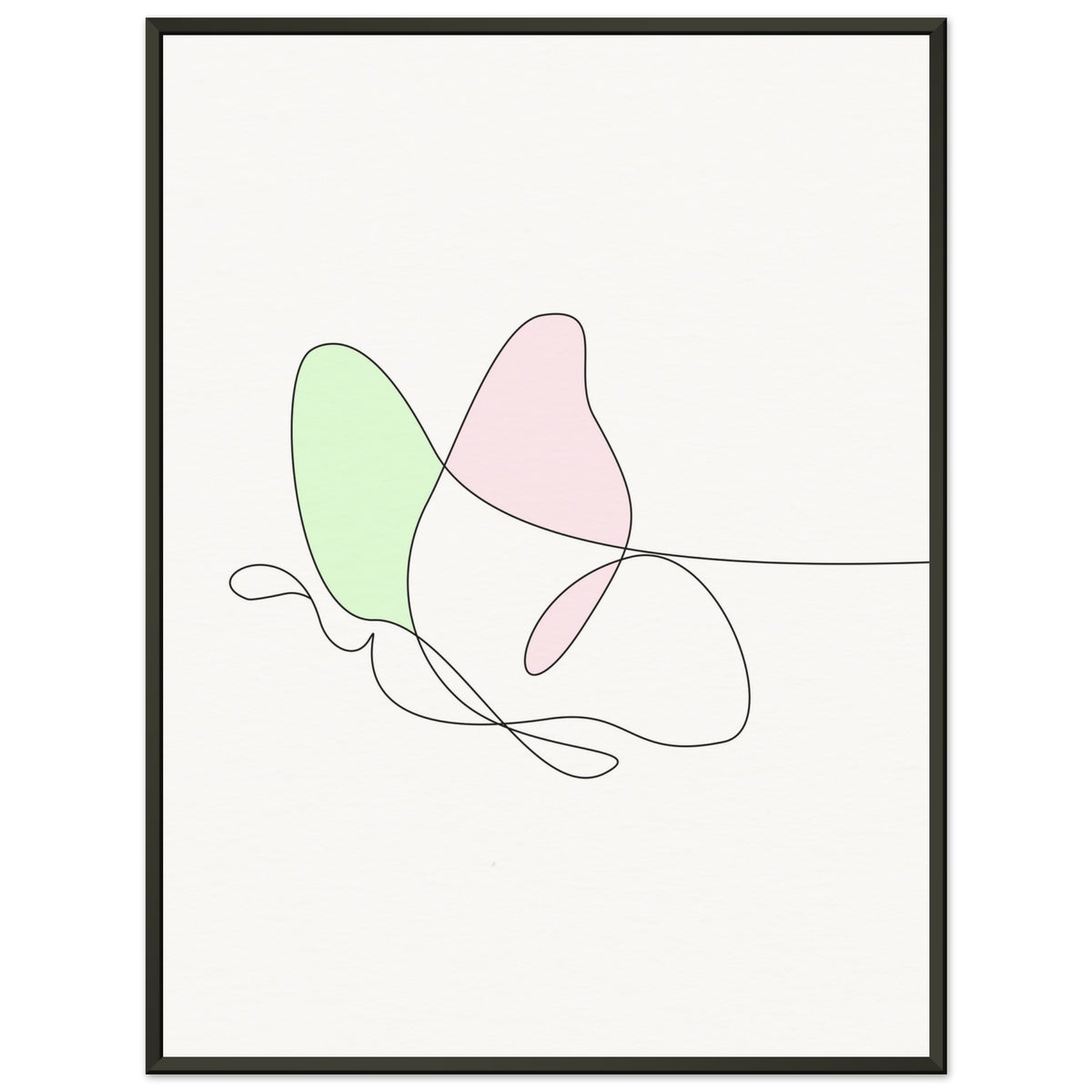 Fluttering Elegance - Minimalist Butterfly - 45x60 cm 18x24″ - Metal Framed Posters