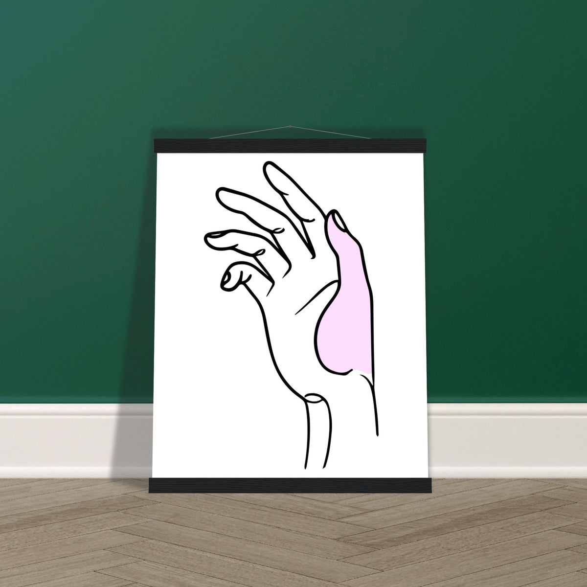 Vibrant Touch - Hand Art Print with Magnetic Hanger - 40x50 cm 16x20″ Black wall hanger - Posters With Hanger