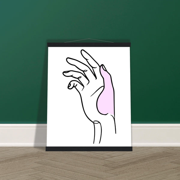 Vibrant Touch - Hand Art Print with Magnetic Hanger - 40x50 cm 16x20″ Black wall hanger - Posters With Hanger