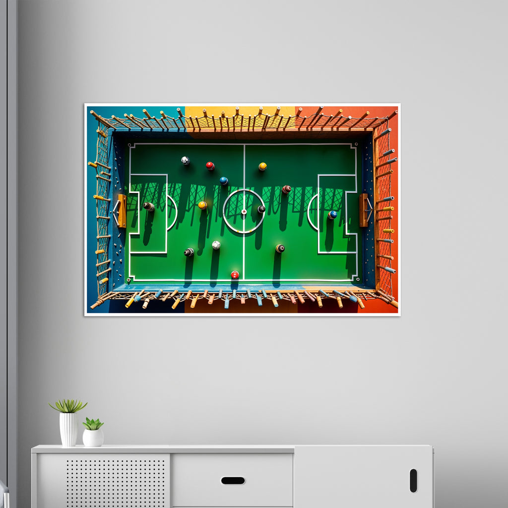 Vintage Foosball Field Vibes - - Framed Posters