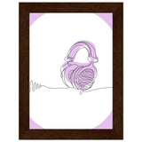 Melodic Moments - Stylish Headphones Print - 13x18 cm 5x7″ Dark wood frame - Framed Prints