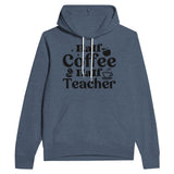 Sip & Educate - Half Coffee, Half Teacher - Heather Navy - Hoodies