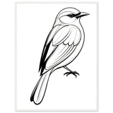 Serenity in Lines - Framed Bird Poster - 60x80 cm 24x32″ White frame - Framed Posters