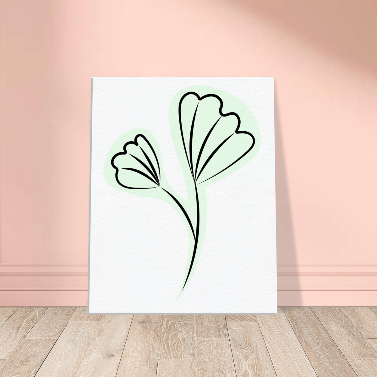 Graceful Greens - Delicate Floral Canvas - - Canvas Prints