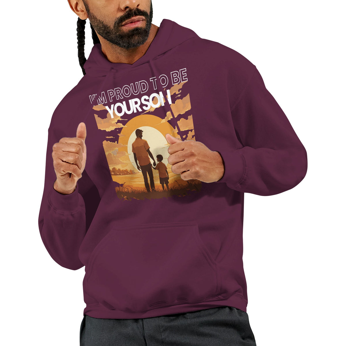 Together at Sunset - Celebrating Fatherhood - Maroon - Hoodies