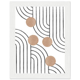 Timeless Elegance - Abstract Line Art with Natural Tones - 15x20 cm 6x8″ White frame - Wooden Framed Posters