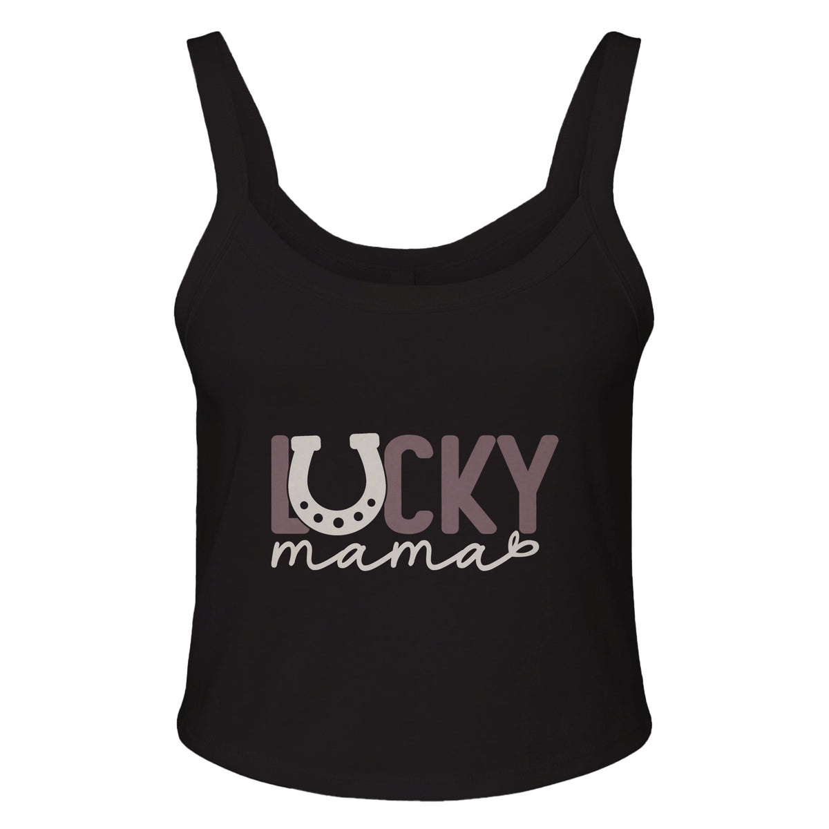 Lucky Mama - Wear Your Motherhood Fortune - solid blk blend - Print Material