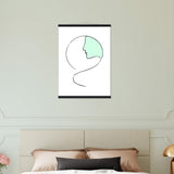 Serenity in Simplicity - Minimalist Face Art Poster - 50x70 cm 20x28″ Black wall hanger - Posters With Hanger