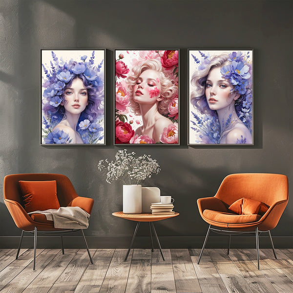 Enchanted Floral Portraits - 24x36 - Posters, Prints, & Visual Artwork