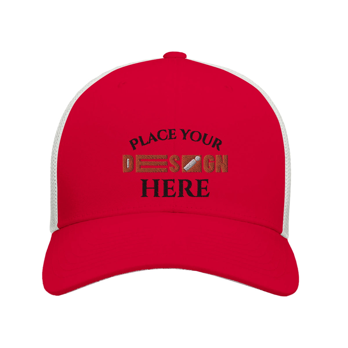 Breathe Easy with Our Premium Customizable Trucker Cap - red white - Caps