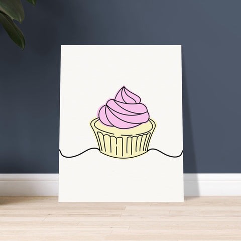 Image of Sweet Elegance - Minimalist Cupcake Art
