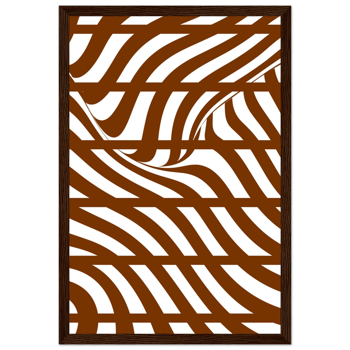 Flowing Lines - Contemporary Wall Art - 30x45 cm 12x18″ Dark wood frame - Wooden Framed Posters