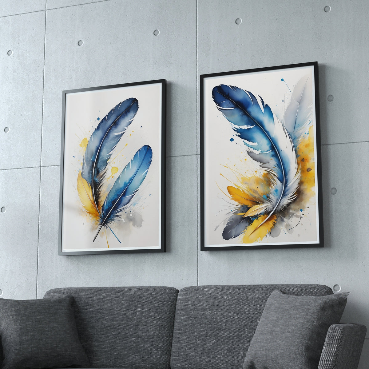 Whispers of Feathered Elegance - - Framed Posters