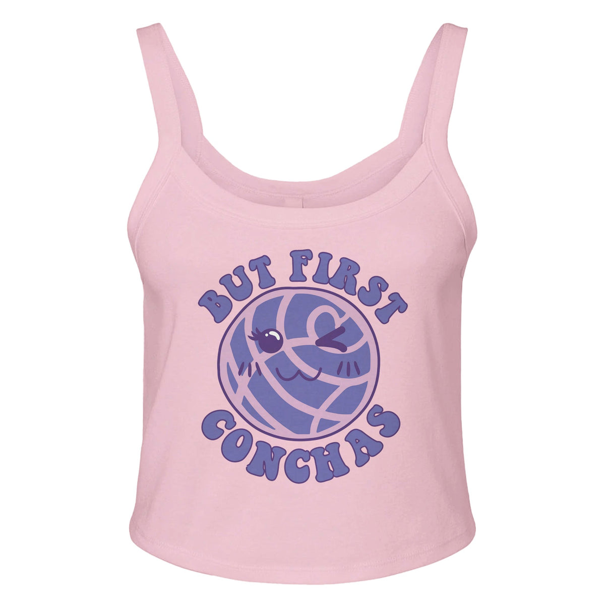 Concha Lover's Delight - But First, Conchas - solid pink blend - Tank Tops