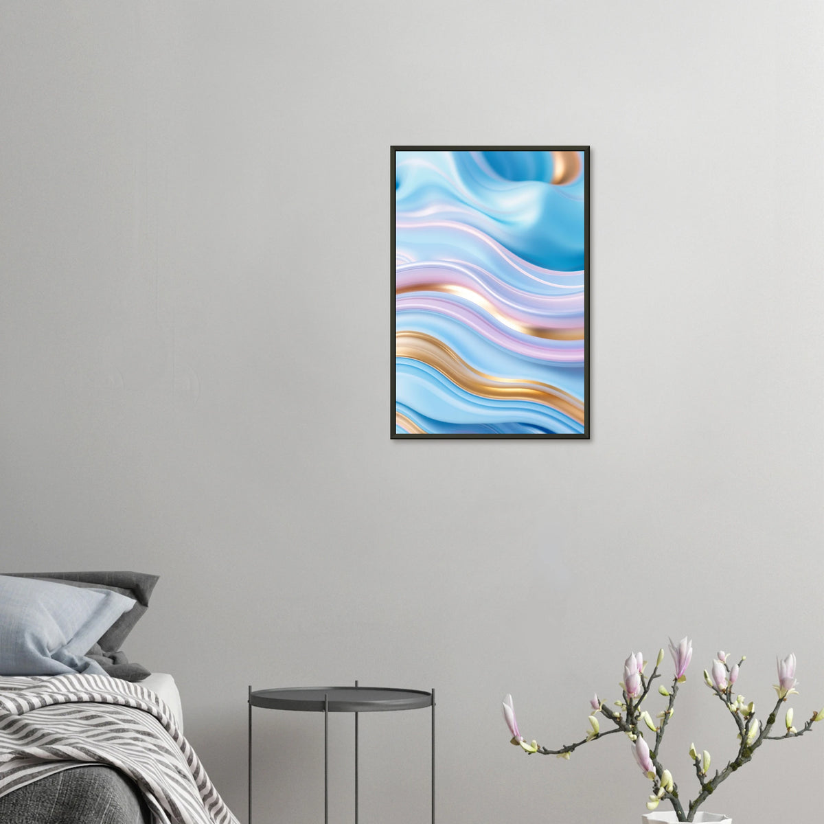 Liquid Gold - Abstract Fluid Art Framed Poster - 40x60 cm 16x24″ - Metal Framed Posters