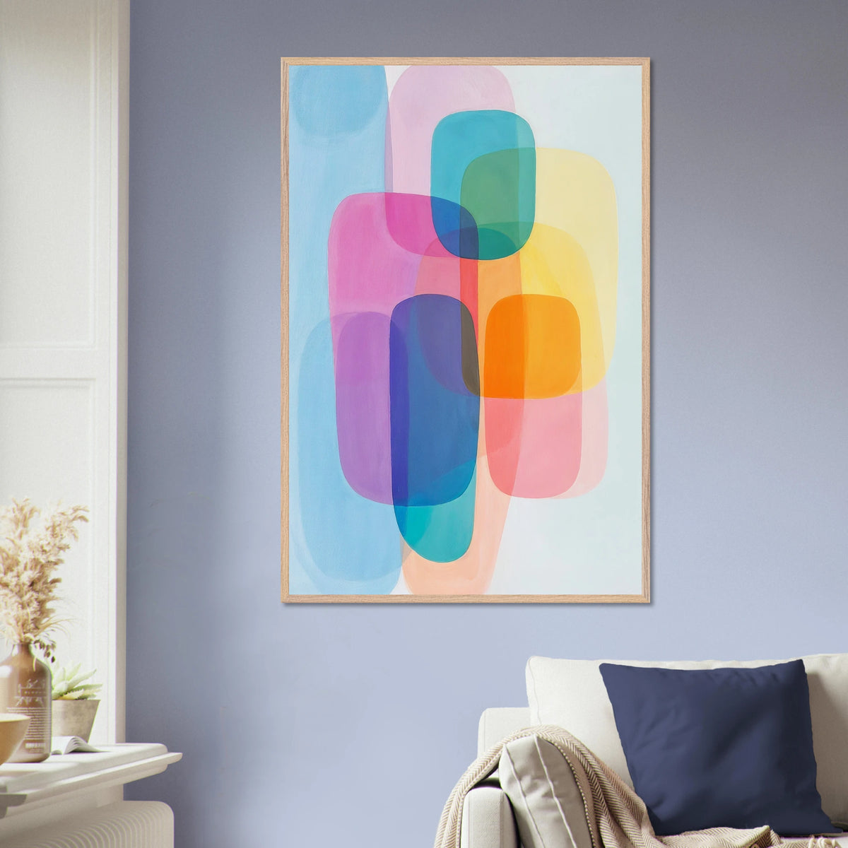 Modern Glow – Color Flow Poster for Creatives - Wood frame - Wooden Framed Posters
