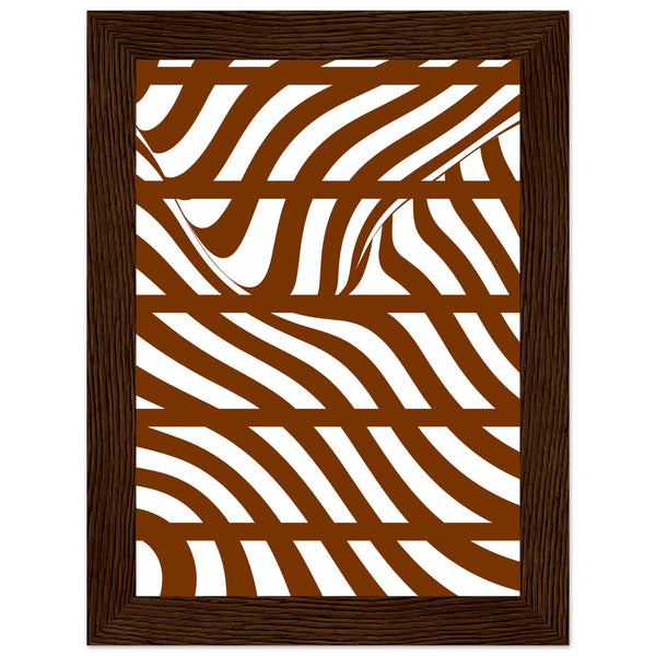 Flowing Lines - Contemporary Wall Art - 13x18 cm 5x7″ Dark wood frame - Wooden Framed Posters