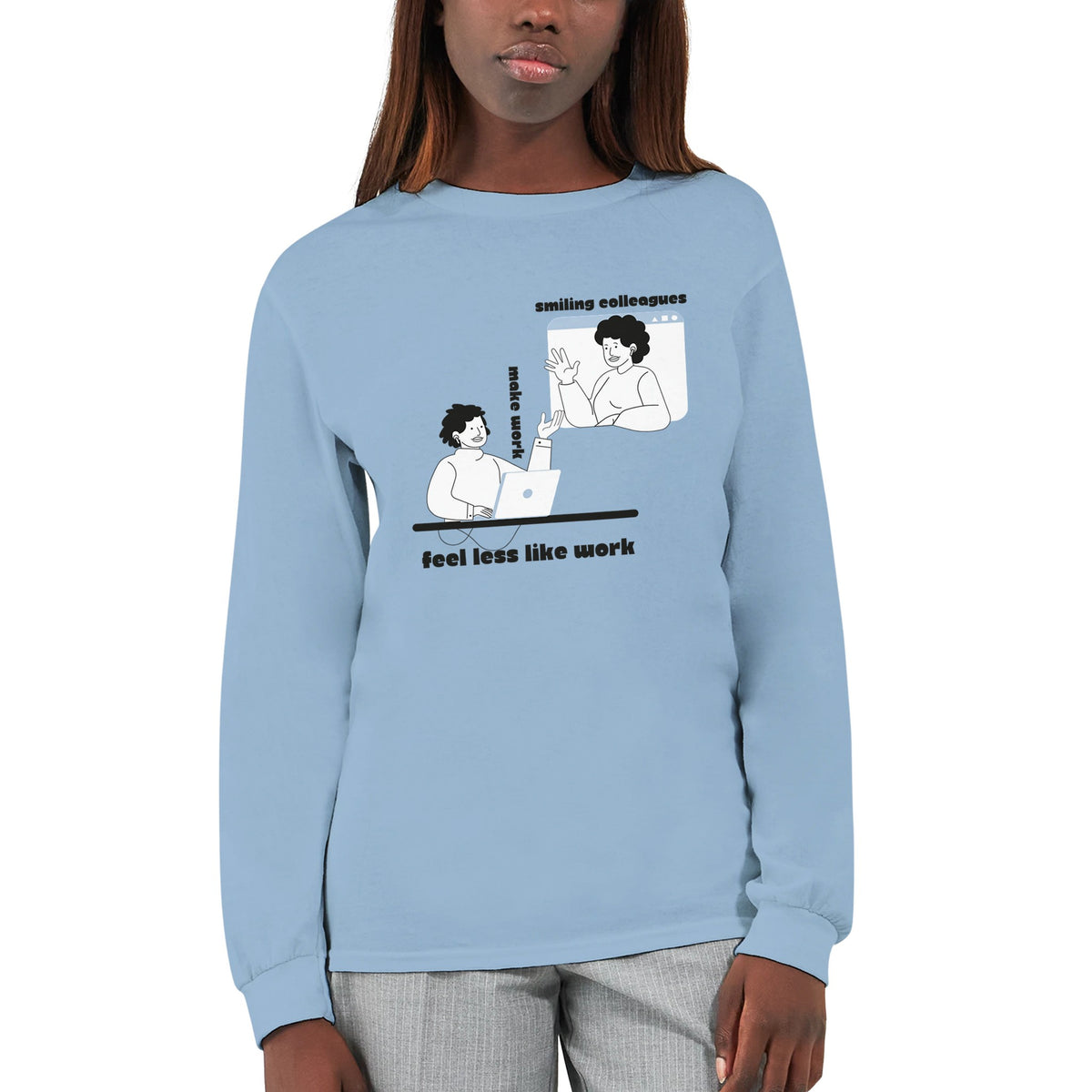 Comfort Fit Long-sleeve Shirt for Office Buddies - - Long Sleeves T-shirts