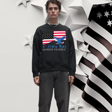 Eagle Embrace - Patriotic 4th July Sweatshirt - - Sweatshirts