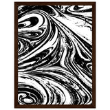 Black & White Swirl - Premium Matte Framed Poster - 30x40 cm 12x16″ Dark wood frame - Metal Framed Posters