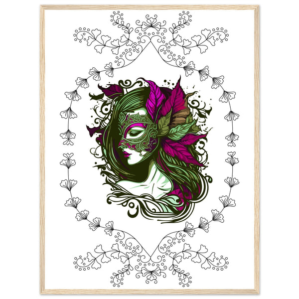 Masked Enchantment - Deluxe Framed Poster - 60x80 cm 24x32″ Wood frame - Framed Posters