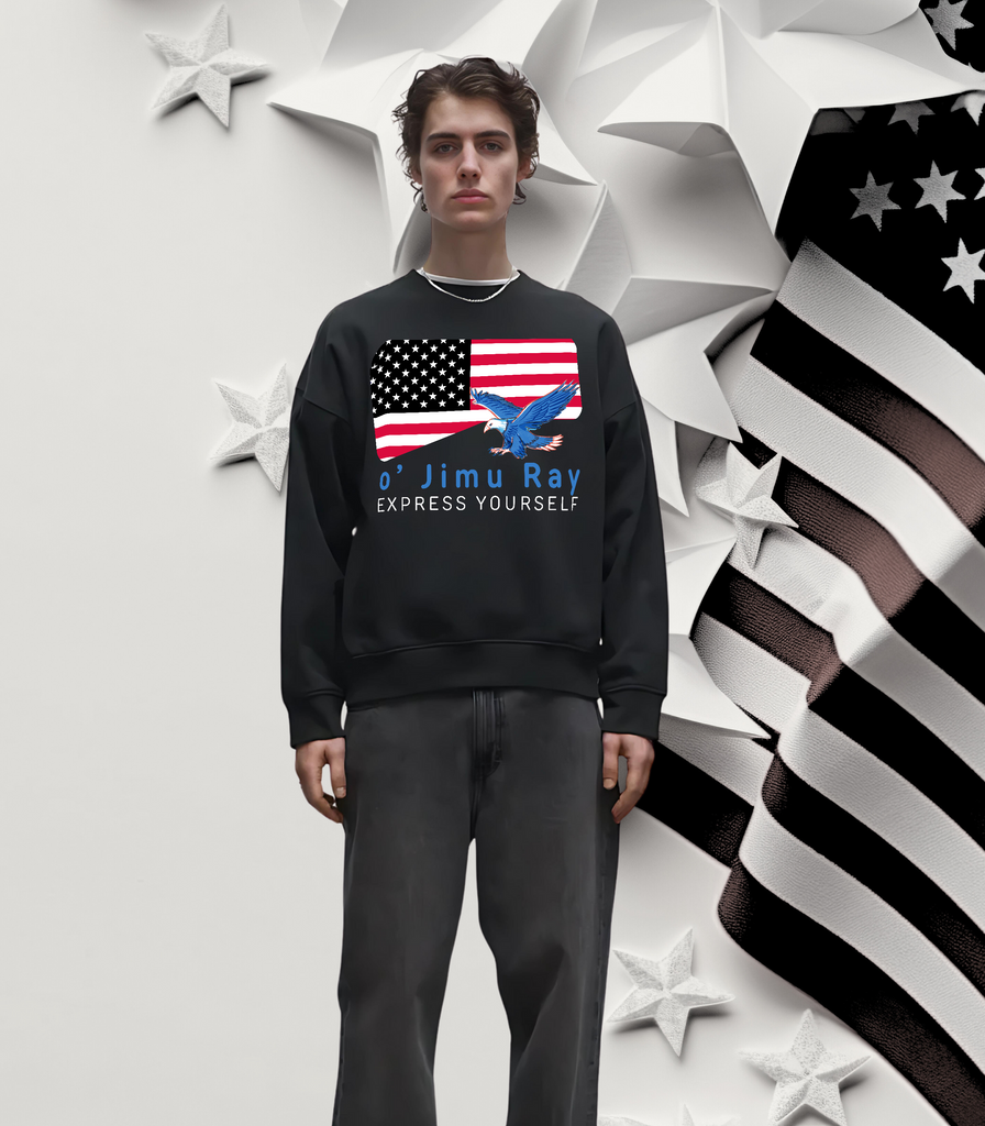 Eagle Embrace - Patriotic 4th July Sweatshirt - - Sweatshirts