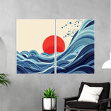 Wave Meets Sun – Wood and Metal Framed Poster - - Framed Posters
