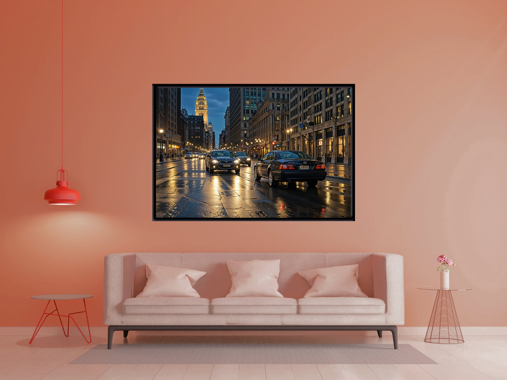 Chicago’s AI Innovative Nightscape - 20x30 - Framed Posters