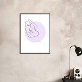 Simplicity and Grace - Pastel-Infused Line Art Portrait - - Metal Framed Posters