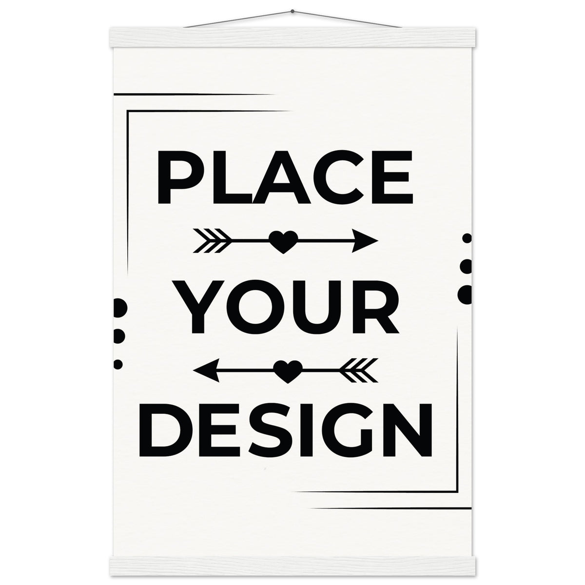 Elevate Your Space - Customizable Premium Matte Paper Poster with Hanger - 40x60 cm 16x24″ White wall hanger - Wooden Framed Posters