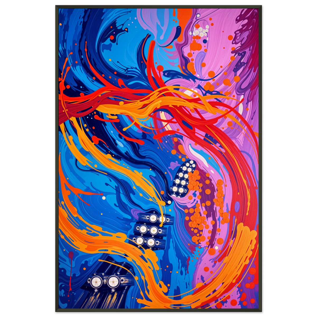 Rhapsody in Swirls - Framed Abstract Music Art - - Metal Framed Posters