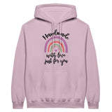 Handmade with Love - Rainbow Text Unisex Hoodie - Light Pink - Hoodies