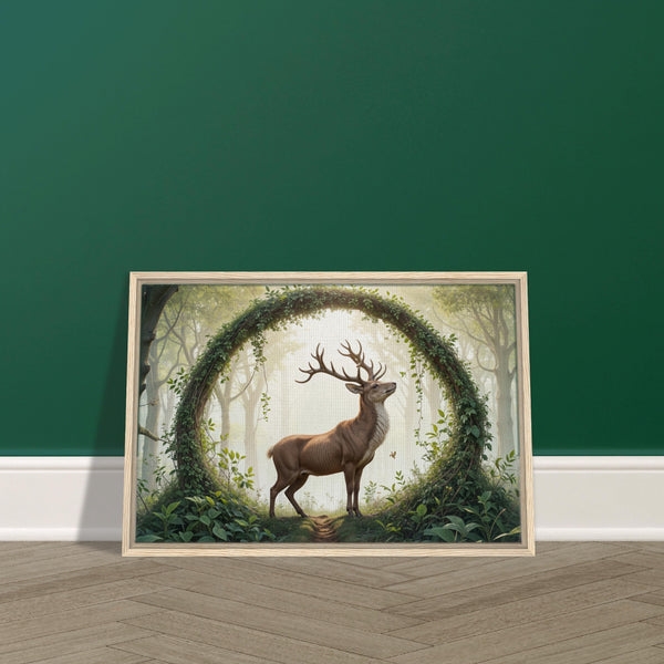 Nature’s Guardian - Majestic Stag in Forest Arch - - Canvas