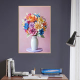 Blossoms of Joy – Wooden Framed Poster Gift for Her - Wood frame - Wooden Framed Posters