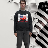 Patriotic Elegance - 4th July Boxy Sweatshirt - - Sweatshirts