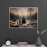 Winter’s Tranquil Forest Stroll - 16x24 - Framed Posters