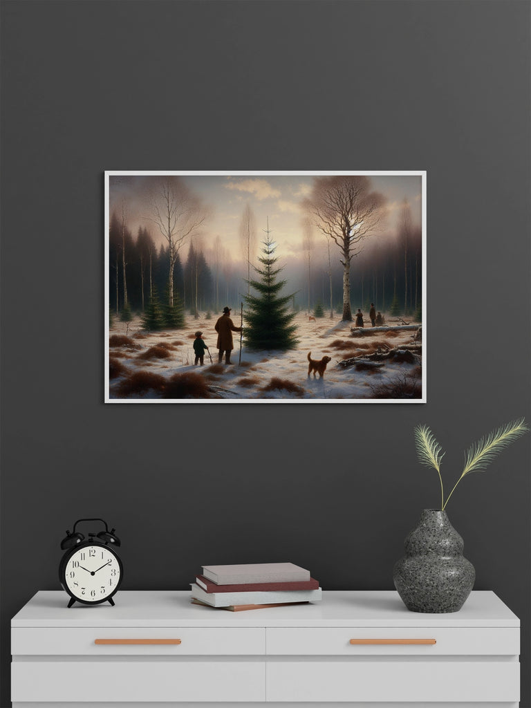 Winter’s Tranquil Forest Stroll - 16x24 - Framed Posters