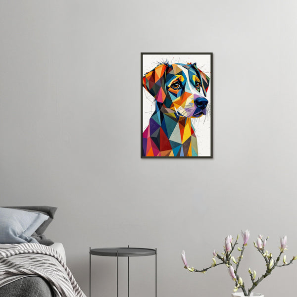 Colorful Loyalty - A Geometric Tribute to Dogs - 40x60 cm 16x24″ - Framed Posters