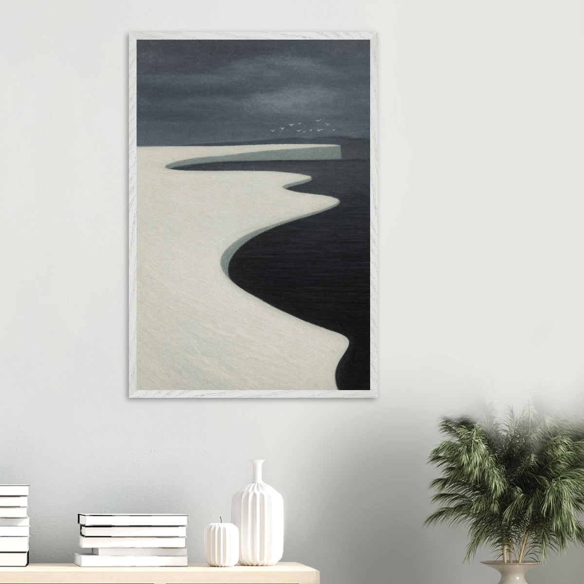 Minimalist Wooden Framed Poster – Icy Serenity Gift - - Wooden Framed Posters