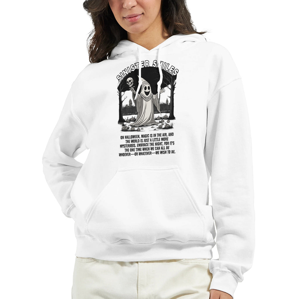 Smiling Ghost - Playful Halloween Vibes - - Hoodies