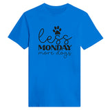 Dog Lover's Delight - Less Monday, More Dogs Graphic - Royal - T-shirts