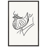 Beard and Bow - A Minimalist Tribute to Style - - Wooden Framed Posters