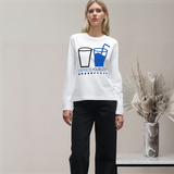 Cool & Expressive - Blue Drink Graphic Tee - - Long Sleeve T-shirts