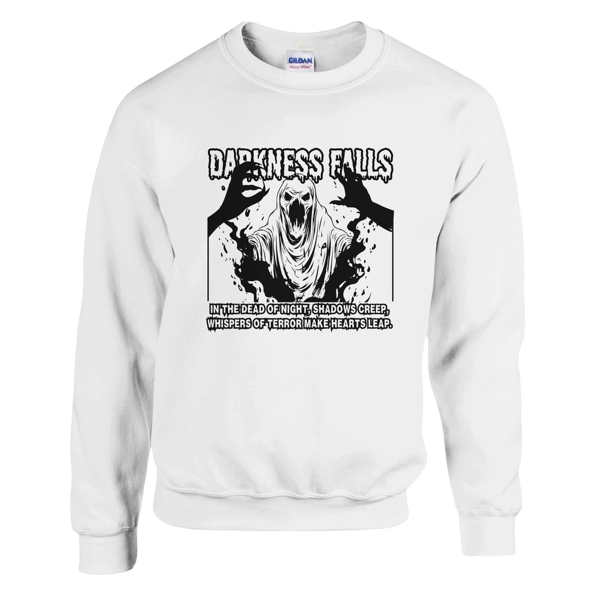 Whispers in the Night - Darkness Falls Crewneck - White - Sweatshirts