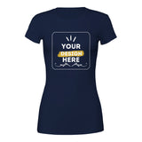 Sleek & Stylish - Premium Women's Cotton Crewneck - Navy - Crewneck T-shirts