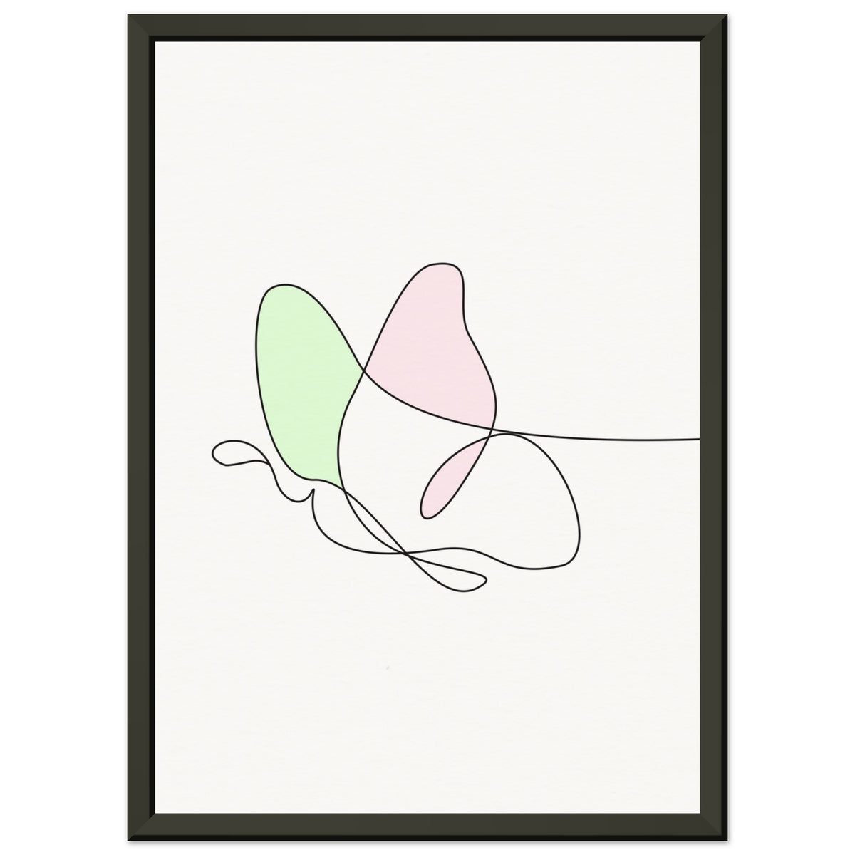 Fluttering Elegance - Minimalist Butterfly - A4 21x29.7 cm 8x12″ - Metal Framed Posters