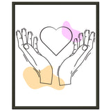 Heartfelt Embrace - Love Line Art Poster - 40x50 cm 16x20″ - Metal Framed Posters