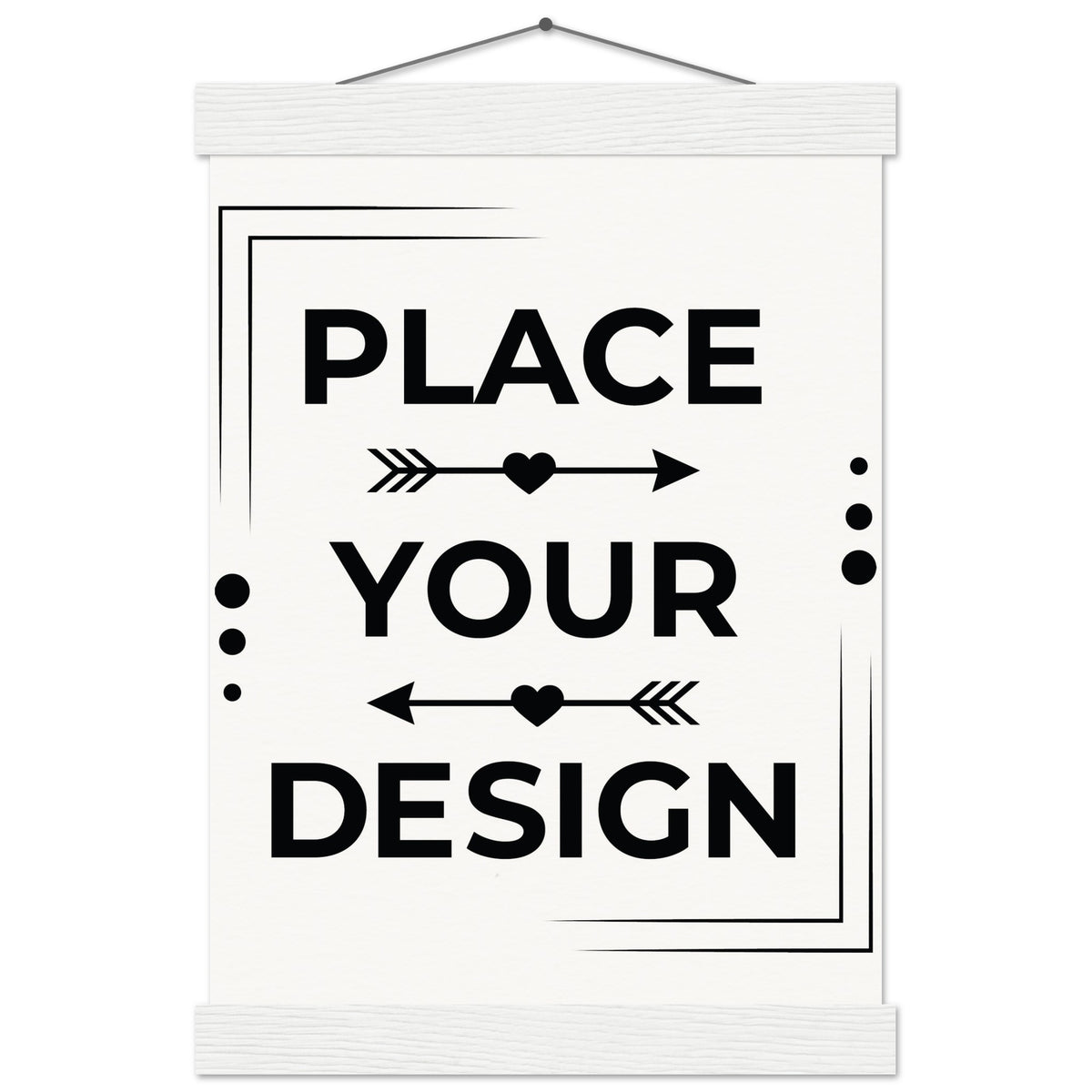 Elevate Your Space - Customizable Premium Matte Paper Poster with Hanger - A4 21x29.7 cm 8x12″ White wall hanger - Wooden Framed Posters